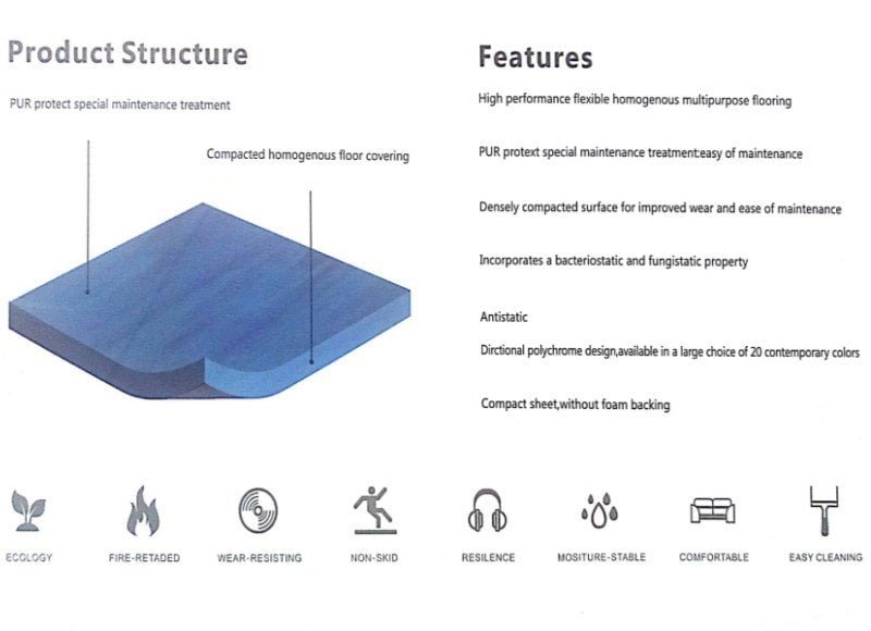 homogeneous vinyl flooring advantage